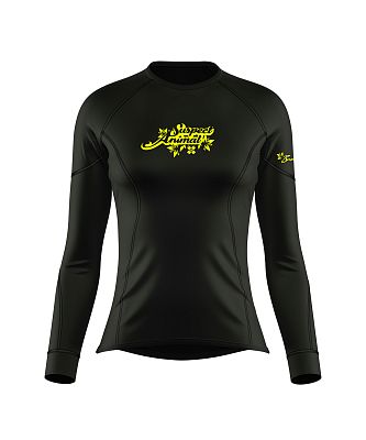 Dámské funkční triko dlouhý rukáv černá/neon žlutá Bamboo Ultra