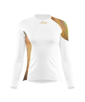 Dámské funkční triko dlouhý rukáv CROCODILE LADY bílá Bamboo Ultra