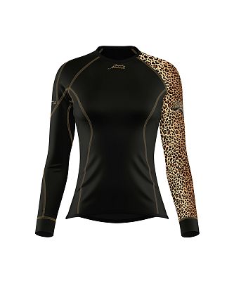 Dámské funkční triko dlouhý rukáv LEO černá/hnědá Bamboo Thermo