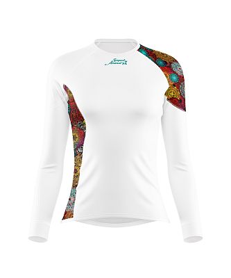 Dámské funkční triko dlouhý rukáv MANDALA LADY bílá Bamboo Ultra