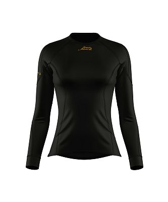 Dámské funkční triko dlouhý rukáv METALLIC černá Bamboo Thermo