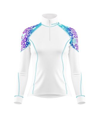 Dámské funkční triko dlouhý rukáv se zipem RAINBOW bílá Bamboo Light New