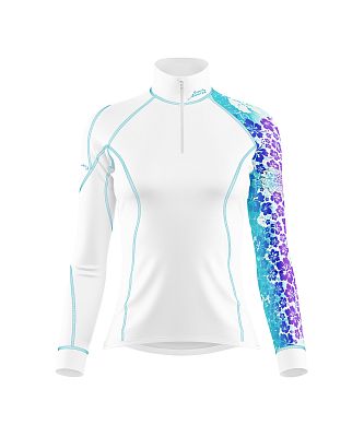 Dámské funkční triko dlouhý rukáv se zipem RAINBOW bílá Bamboo Thermo