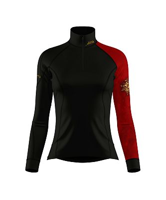 Dámské funkční triko dlouhý rukáv se zipem RED VELVET LADY černá Bamboo Thermo