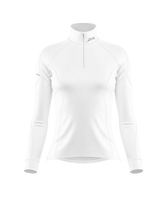 Dámské funkční triko dlouhý rukáv se zipem SNOW WHITE bílá Bamboo Thermo