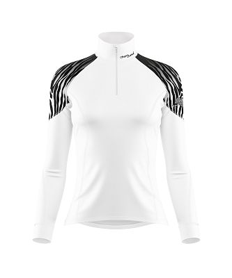 Dámské funkční triko dlouhý rukáv se zipem ZEBRA bílá Bamboo Light New