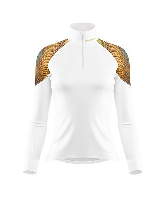 Dámské funkční triko dlouhý rukáv-stoják CROCODILE LADY bílá Bamboo Light New