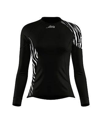 Dámské funkční triko dlouhý rukáv ZEBRA černá Bamboo Ultra