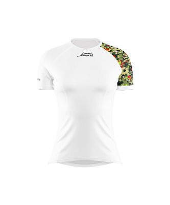 Dámské funkční triko krátký rukáv CAMO bílá BambooHeavy
