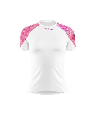 Dámské funkční triko krátký rukáv PINK MANDALA bílá Bamboo Light New