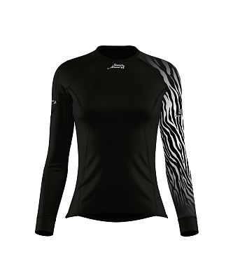 Dámské funkční triko dlouhý rukáv ZEBRA černá Bamboo Thermo