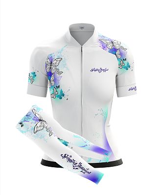 Dámský cyklistický dres BUTTERFLY s návleky na ruce
