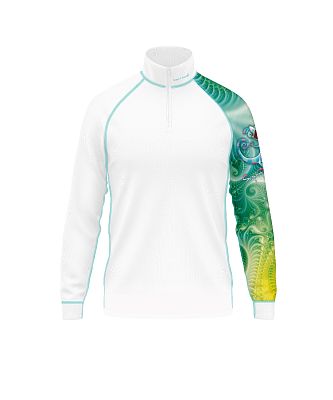 Dětské funkční triko se zipem CHAMELEON bílá Bamboo Thermo