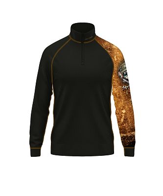 Dětské funkční triko se zipem KEEP CALM černá Bamboo Thermo