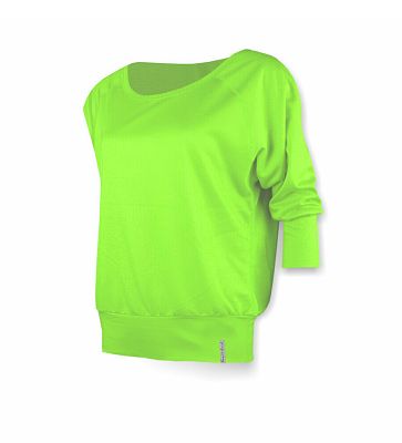 Funkční sportovní volné triko raglán 3/4 rukáv Yoga neon zelená Supplex