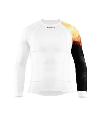 Pánské funkční triko dlouhý rukáv ADVENTURE bílá Bamboo Thermo
