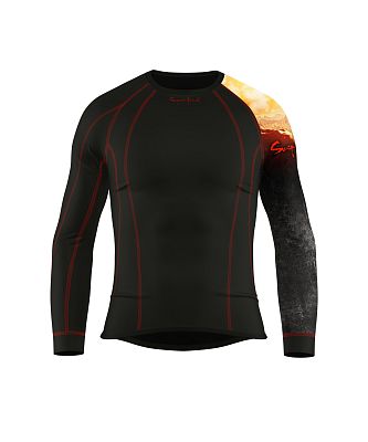 Pánské funkční triko dlouhý rukáv ADVENTURE černá Bamboo Thermo