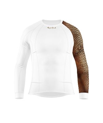 Pánské funkční triko dlouhý rukáv CROCODILE MAN bílá Bamboo Thermo