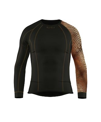 Pánské funkční triko dlouhý rukáv CROCODILE MAN černá Bamboo Thermo