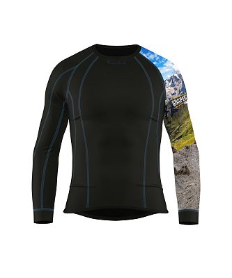 Pánské funkční triko dlouhý rukáv HIGHLANDER černá Bamboo Thermo
