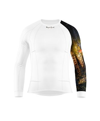 Pánské funkční triko dlouhý rukáv HUNTER bílá Bamboo Thermo