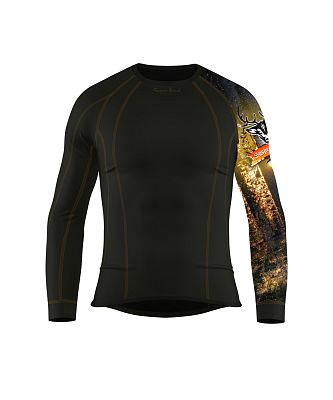 Pánské funkční triko dlouhý rukáv HUNTER černá Bamboo Thermo