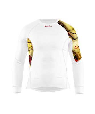 Pánské funkční triko dlouhý rukáv IRON MAN bílá Bamboo Ultra