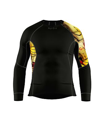 Pánské funkční triko dlouhý rukáv IRON MAN černá Bamboo Ultra