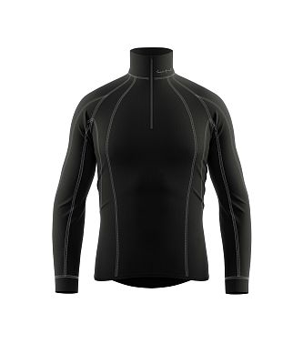 Pánské funkční triko dlouhý rukáv se zipem GRAY Bamboo Thermo