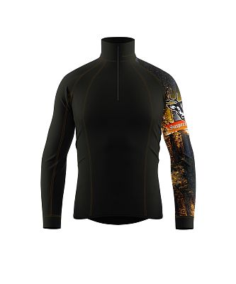 Pánské funkční triko dlouhý rukáv se zipem HUNTER černá Bamboo Thermo