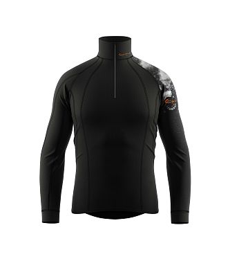 Pánské funkční triko dlouhý rukáv se zipem RIDER MAN černá Bamboo Thermo