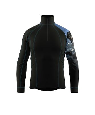 Pánské funkční triko dlouhý rukáv se zipem WOLF černá Bamboo Thermo