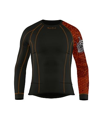 Pánské funkční triko dlouhý rukáv SKULL černá Bamboo Thermo