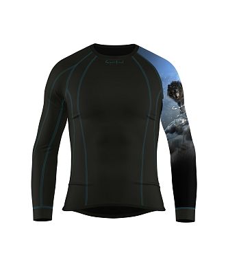 Pánské funkční triko dlouhý rukáv WOLF černá Bamboo Thermo