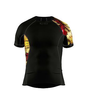 Pánské funkční triko krátký rukáv IRON MAN černá Bamboo Ultra