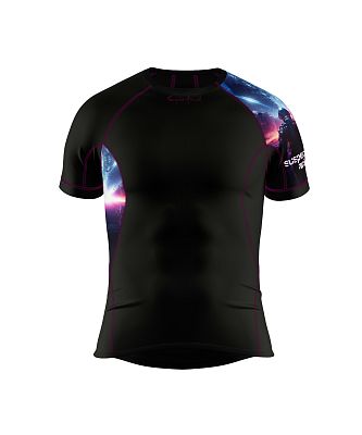 Pánské funkční triko krátký rukáv SPACE MAN černá Bamboo Ultra