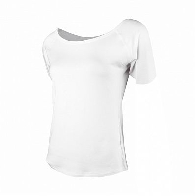 Funkční sportovní volné triko raglán krátký rukáv Yoga bílá
