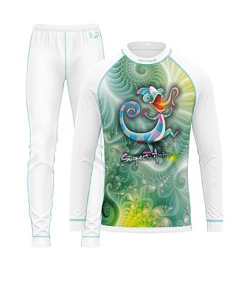 Set dětského funkčního prádla CHAMELEON bílá Bamboo Ultra