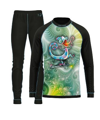 Set dětského funkčního prádla CHAMELEON černá Bamboo Ultra