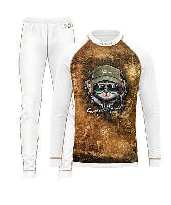 Set dětského funkčního prádla KEEP CALM bílá Bamboo Ultra