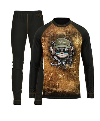 Set dětského funkčního prádla KEEP CALM černá Bamboo Ultra