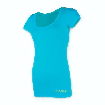 VÝPRODEJ - Dámské funkční tričko ELLI krátký rukáv azurová Bamboo Ultra CLASSIC, 3XL