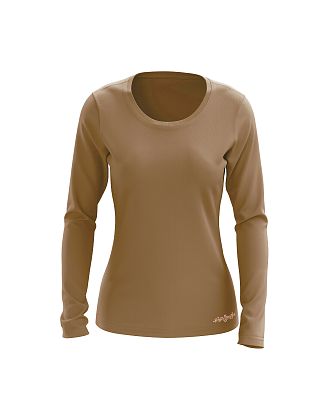 VÝPRODEJ - Dámské funkční tričko SPORTY dlouhý rukáv cappuccino Bamboo Ultra CLASSIC, M