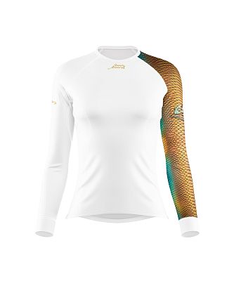 VÝPRODEJ - Dámské funkční triko dlouhý rukáv CROCODILE LADY bílá Bamboo Heavy, XS