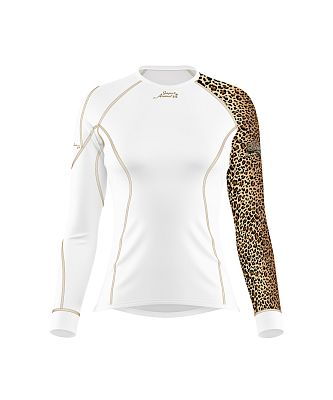 VÝPRODEJ - Dámské funkční triko dlouhý rukáv LEO bílá/hnědá Bamboo Heavy, XS, M