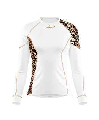 VÝPRODEJ - Dámské funkční triko dlouhý rukáv LEO bílá/hnědá Bamboo Ultra, M