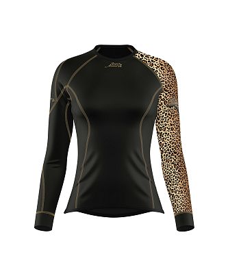 VÝPRODEJ - Dámské funkční triko dlouhý rukáv LEO černá/hnědá Bamboo Heavy, XS, XXL