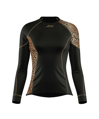 VÝPRODEJ - Dámské funkční triko dlouhý rukáv LEO černá/hnědá Bamboo Ultra, XL, XXL