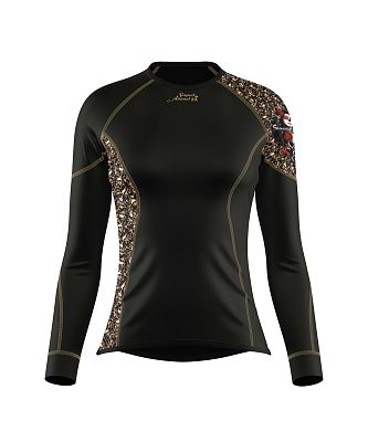 VÝPRODEJ - Dámské funkční triko dlouhý rukáv MUERTE černá  Bamboo Ultra, XXL