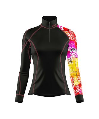 VÝPRODEJ - Dámské funkční triko dlouhý rukáv se zipem CANDY černá Bamboo Thermo, XS